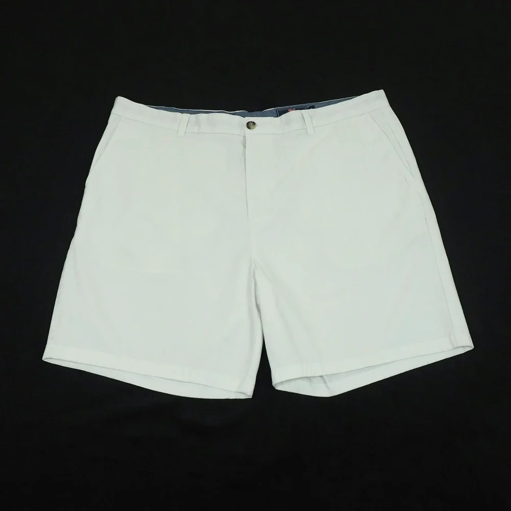 Vineyard Vines Breaker Stretch Chino Shorts Mens 44 White Flat Cotton Blend Walk